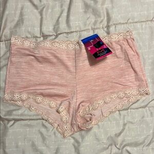 Women's Pink Lace Trim Boyshorts XL